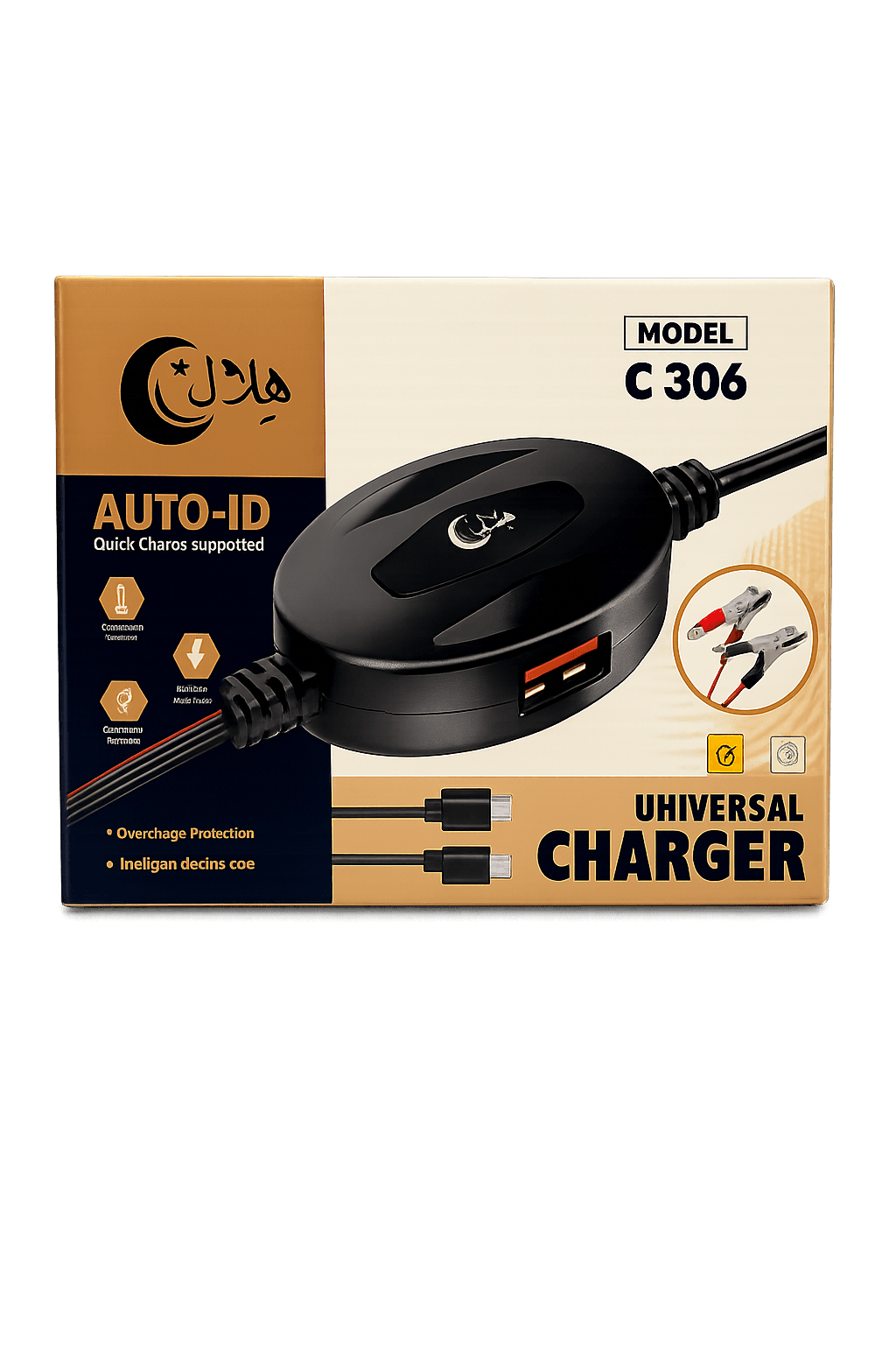 HELAL 2 in 1 Clip Chargers (Type C & Micro) quick & super fast charging cable